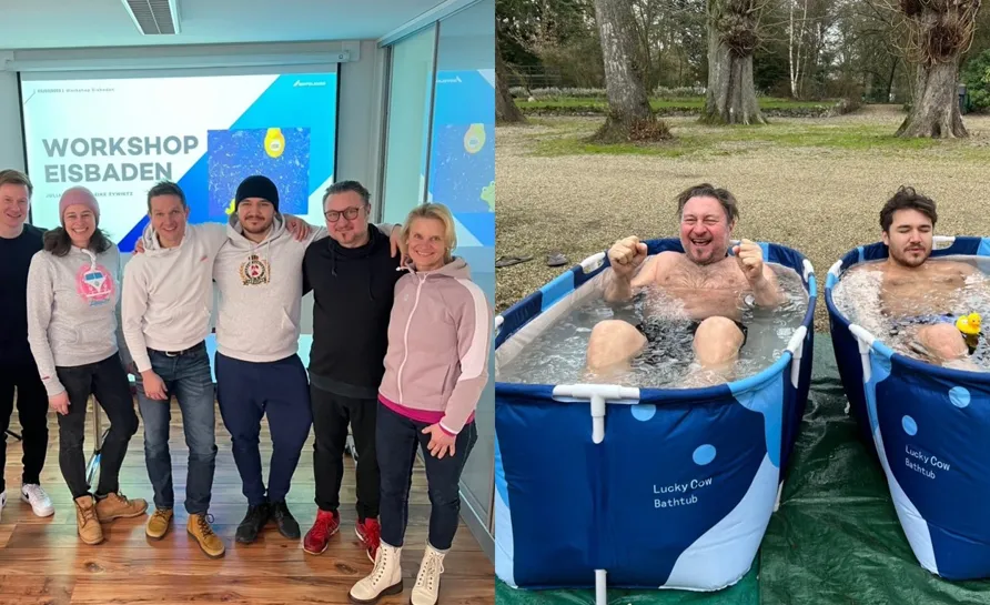 Eisbaden als geführtes Teamevent stärkt das Immunsystem, die mentale Widerstandskraft und den Teamzusammenhalt – eine besondere Erfahrung für Mitarbeitende.